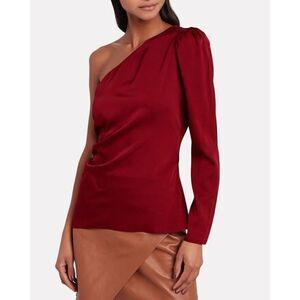 INTERMIX Ramona Silk One-Shoulder Top